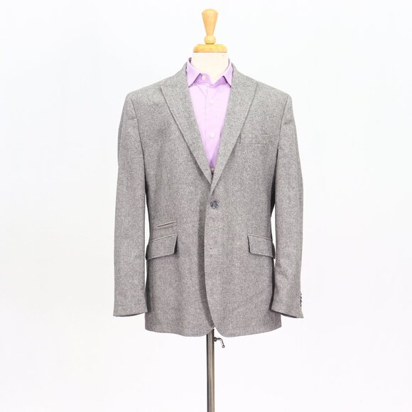 Joseph Abboud 46L Gray Blazer Sport Coat Jacket 2-Button Solid Y686